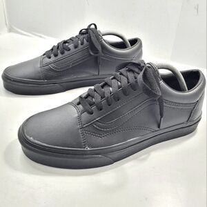 VANS OLD SKOOL CLASSIC TUMBLE BLACK MONO SKATE SHOES MEN'S SIZE 10